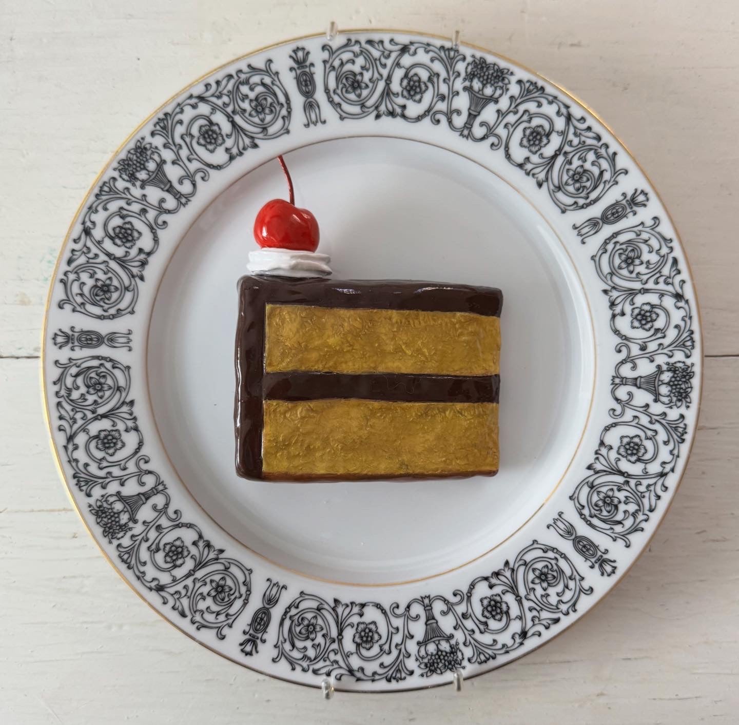 Fake Baked Yellow Cake Slice 10”
